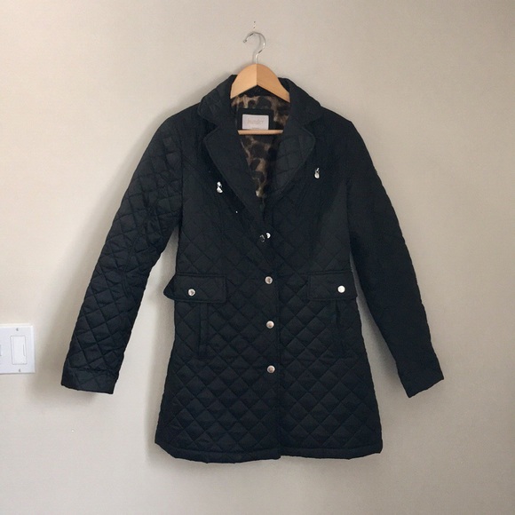 Shelli Segal Black Quilted Coat 